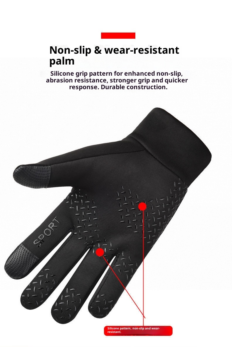 001 Herren Winter-Fahrradhandschuhe Touchscreen Motorradfahren Outdoor Fleece Warm Ski Winddicht Großhandel_voghion.com