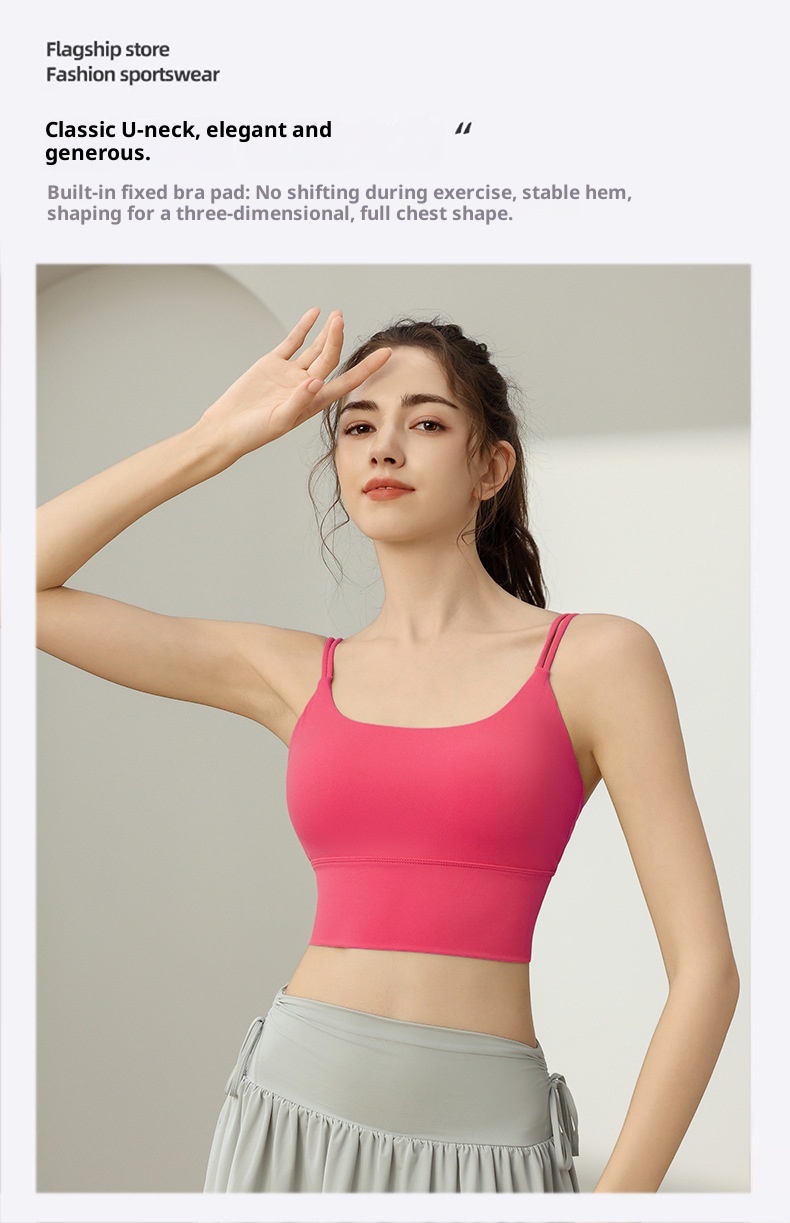 001 Sports For Women Summer High-Intensity Fitness Running Shockproof Vest Anti-Sagging Back Ruched Yoga Bra_voghion.com
