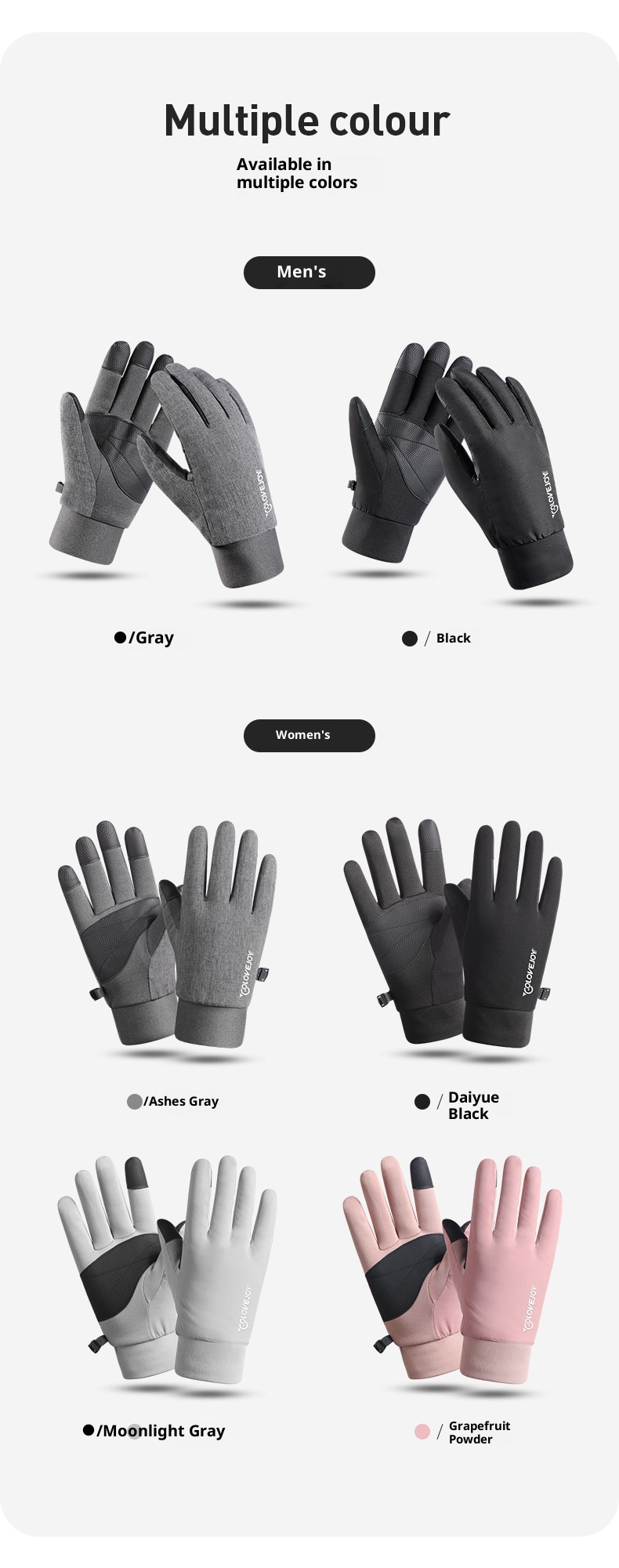 ActiveGo Outdoor Cycling Thermal Winter Couple Riding Windproof Coldproof Fleece Lined Thickened Non-slip Ski Touchscreen Gloves_voghion.com