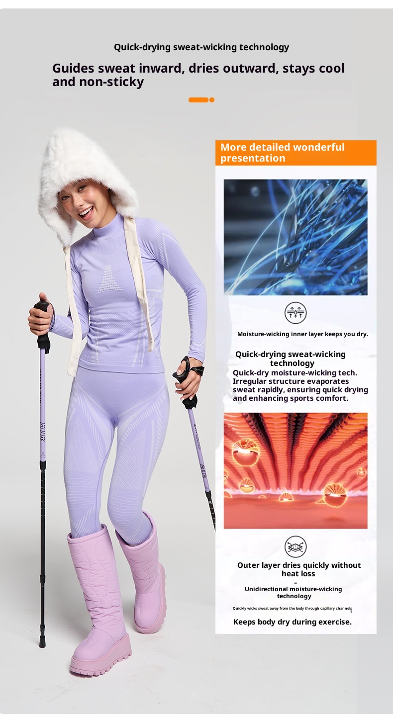 001 Neue Herbst-Winter-Skibekleidung, schnelltrocknend, für Damen und Herren, geeignet für Outdoor-Aktivitäten wie Skifahren, Radfahren und Wandern. Schweißableitend, warm und funktional._voghion.com