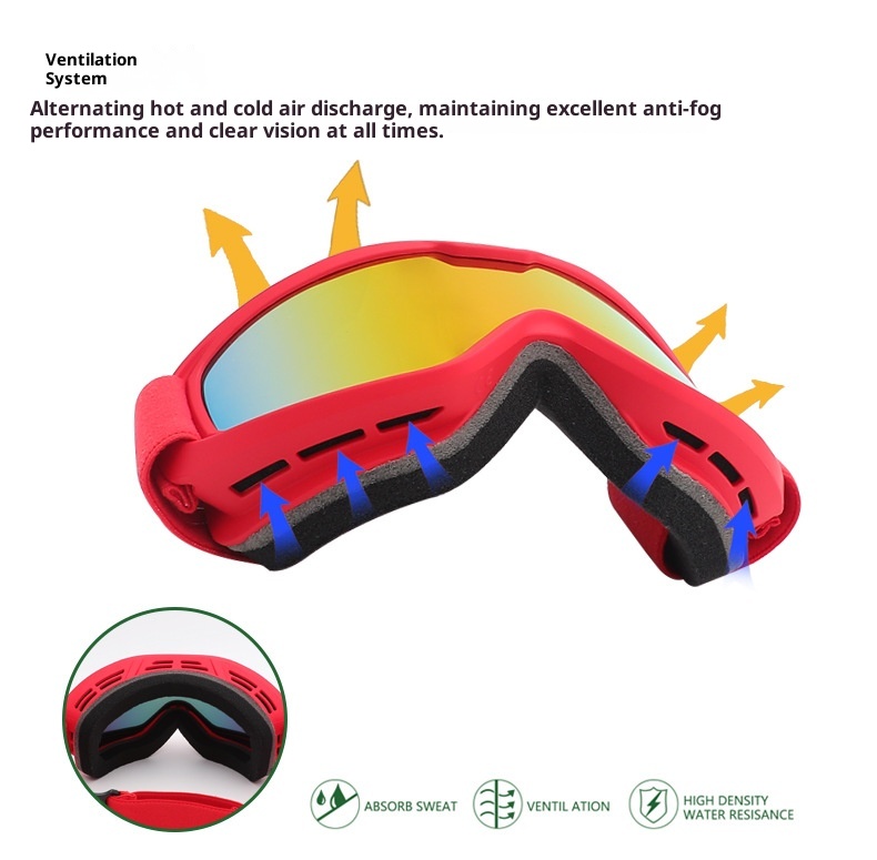 Gafas de esquí y montaña para nieve, resistentes al viento, de doble capa, antivaho y transfronterizas, graduadas (001)._voghion.com