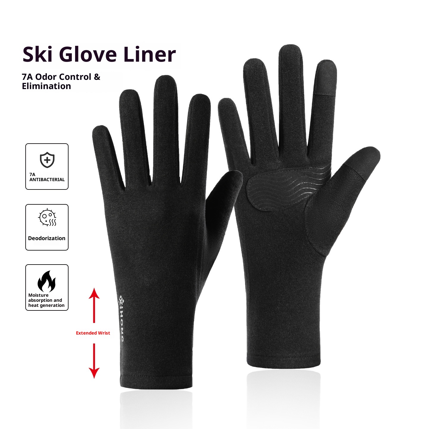ActiveGo 7A Antibacterial Autumn Winter Ski Lining For Men And Women Outdoor Cycling Running Sports Touchscreen Warm Inner Gloves_voghion.com