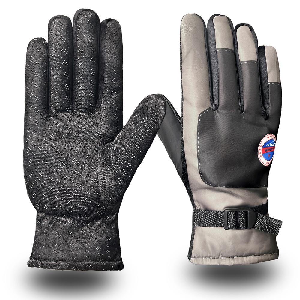Guanti da sci invernali da uomo, foderati in pile, caldi, spessi, antifreddo, impermeabili, per motociclisti, da esterno, in cotone touch screen_voghion.com