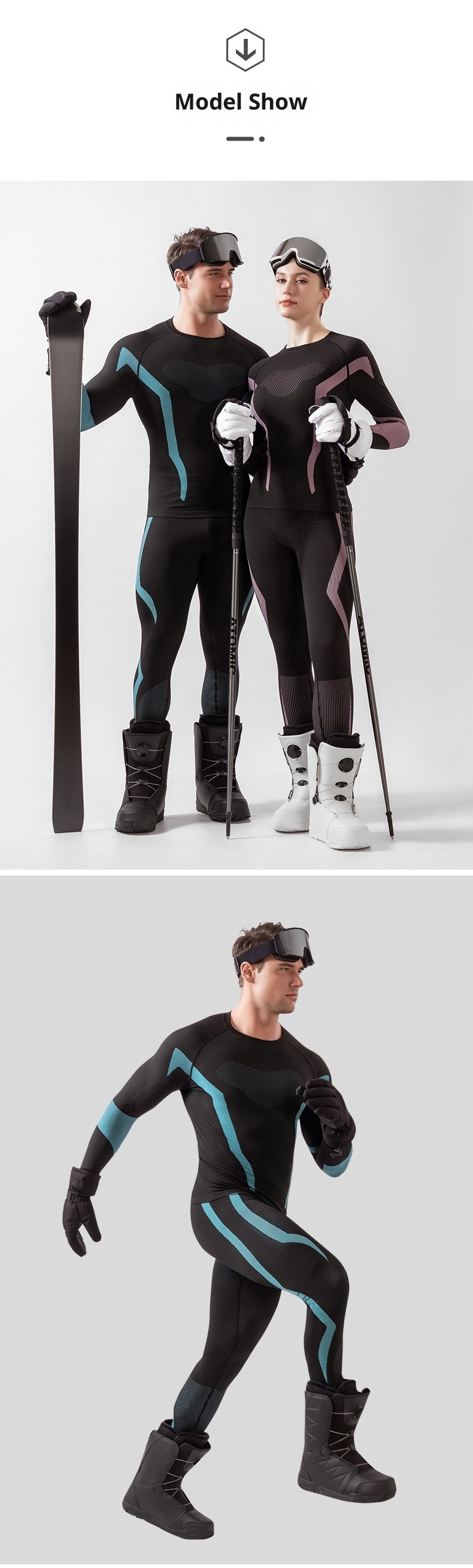 001 Autunno Inverno Sci Asciugatura Rapida Genitore-Bambino Set Uomo Donna Strato Base Abbigliamento Aderente a Compressione Ciclismo Sport All'Aria Aperta_voghion.com