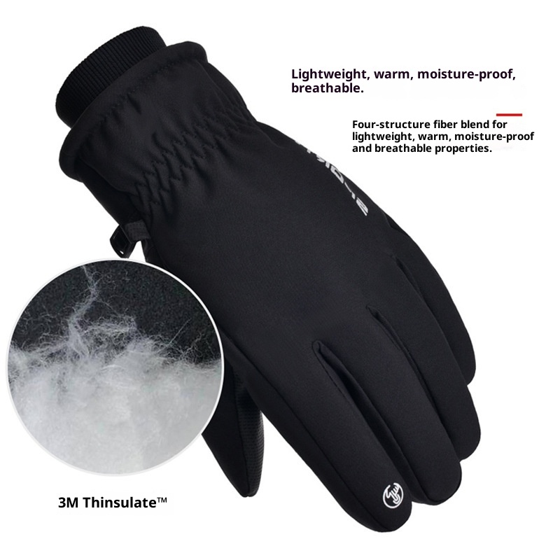 001 3M Baumwoll-Skihandschuhe für Outdoor-Aktivitäten im Herbst und Winter: Winddicht, wasserdicht, warm, mit Touchscreen-Funktion und Fleece-Futter, geeignet für Fahrräder und E-Bikes._voghion.com