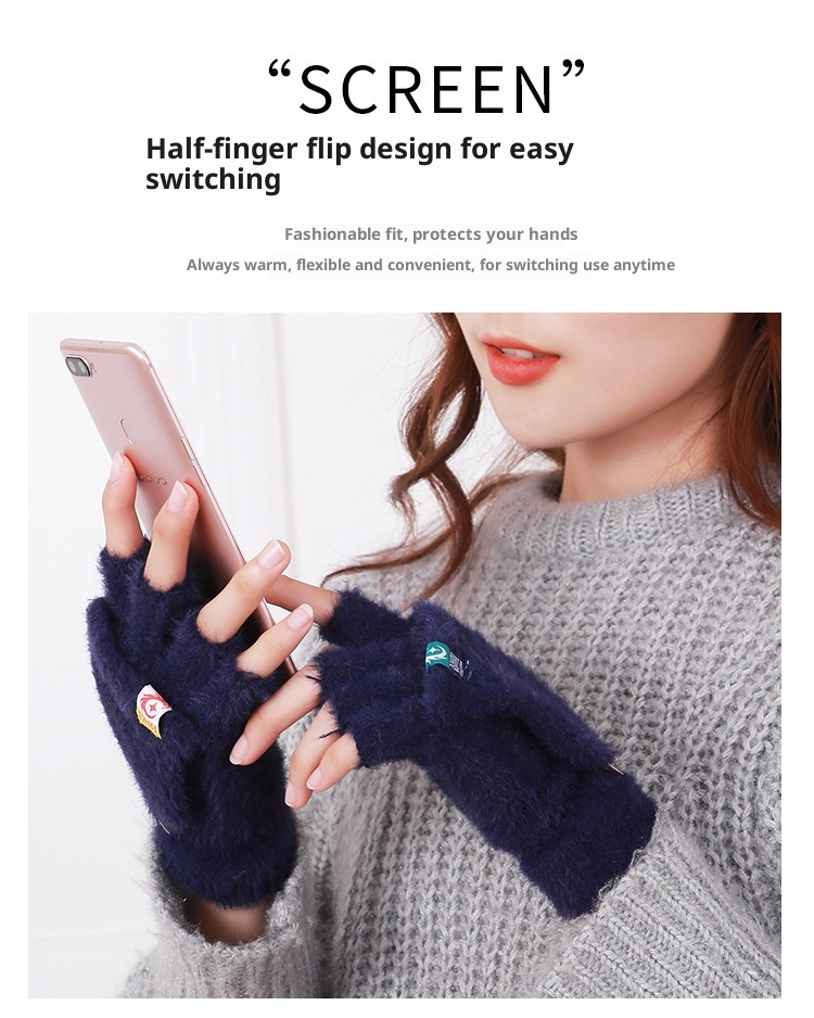 001 Caldo per uomini e donne, senza dita, per l'apprendimento, con fodera in pile, antifreddo, per l'autunno e l'inverno, per lo sci da donna_voghion.com