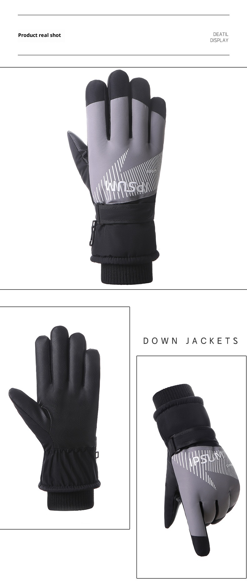 001 Neue, dicke Winterhandschuhe für Herren zum Skifahren und Radfahren, warm, fleecegefüttert, winddicht, wasserdicht, touchscreentauglich, modisch_voghion.com