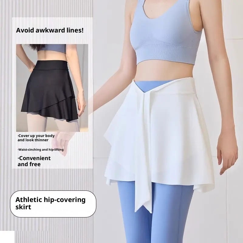 001 No More Embarrassment In Yoga Pants Covering Spring And Autumn One-Piece Detachable Short Skirt Sports Fitness_voghion.com