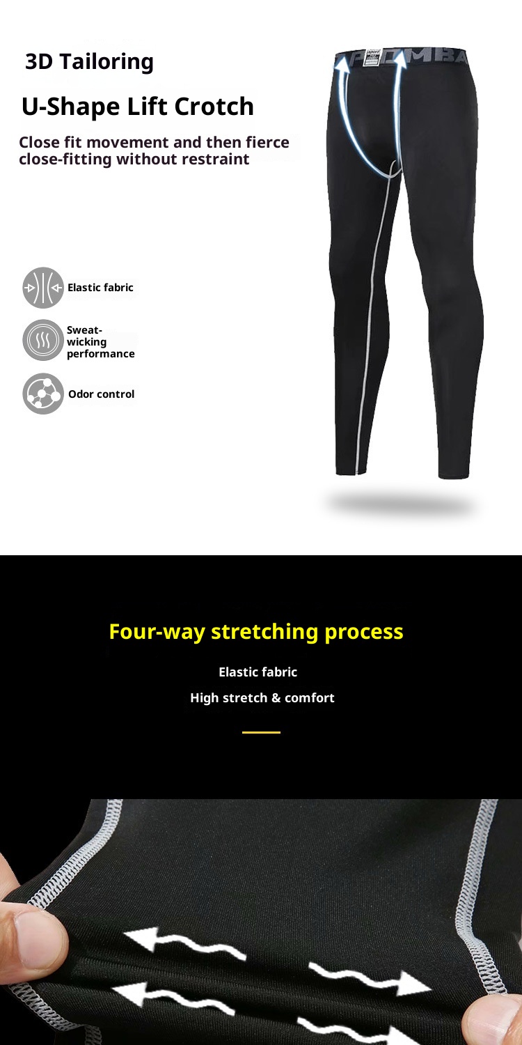 001 Children's Compression Training Suit Set Boys Basketball Soccer Sports Fitness Warm Base Layer Student Autumn Winter_voghion.com