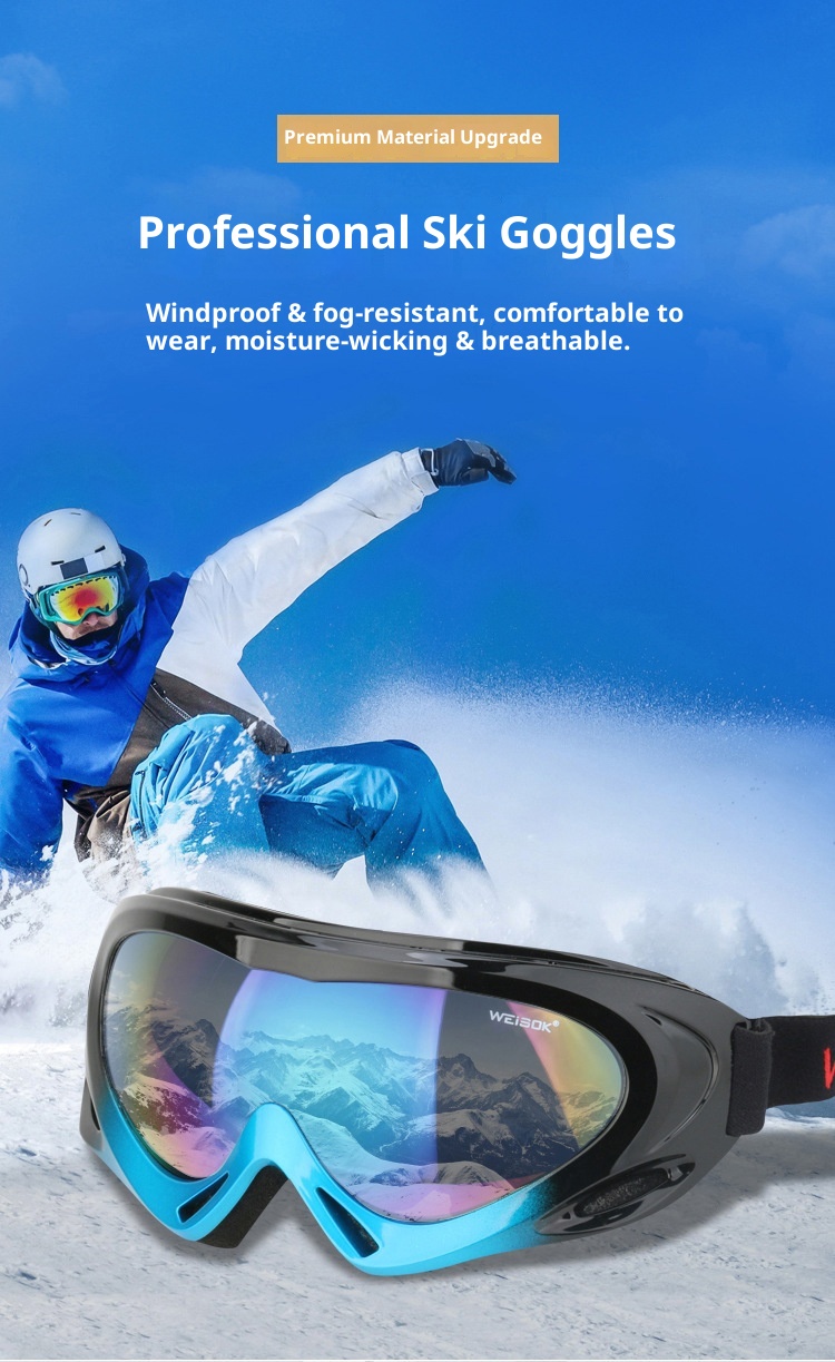 Gafas de montaña de una sola capa para adultos y niños (modelo 001). Resistentes al viento y al polvo. Fabricante de equipos de esquí para exteriores. Envío directo._voghion.com