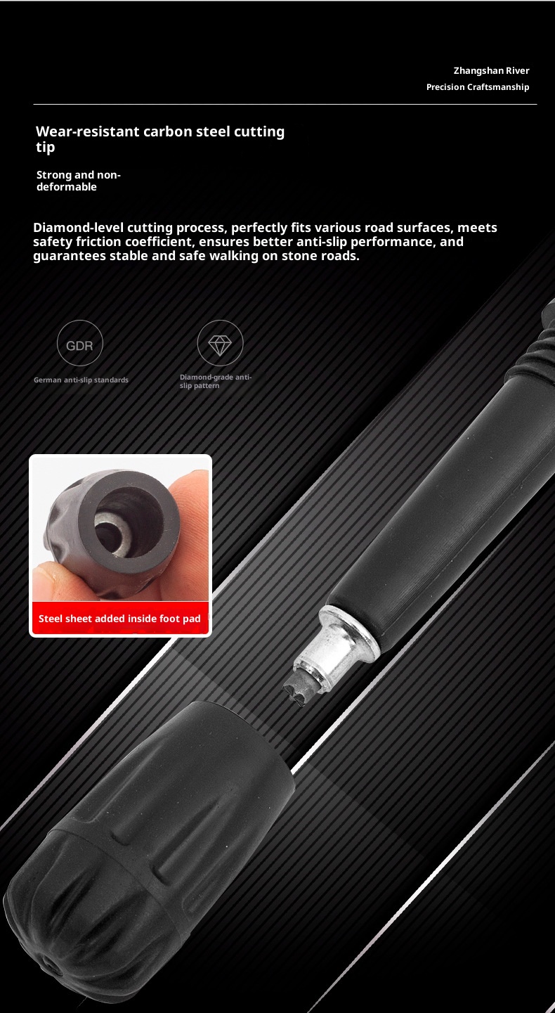 001 Bastone telescopico pieghevole leggero multifunzionale per arrampicata, escursionismo, camminata, antiscivolo_voghion.com