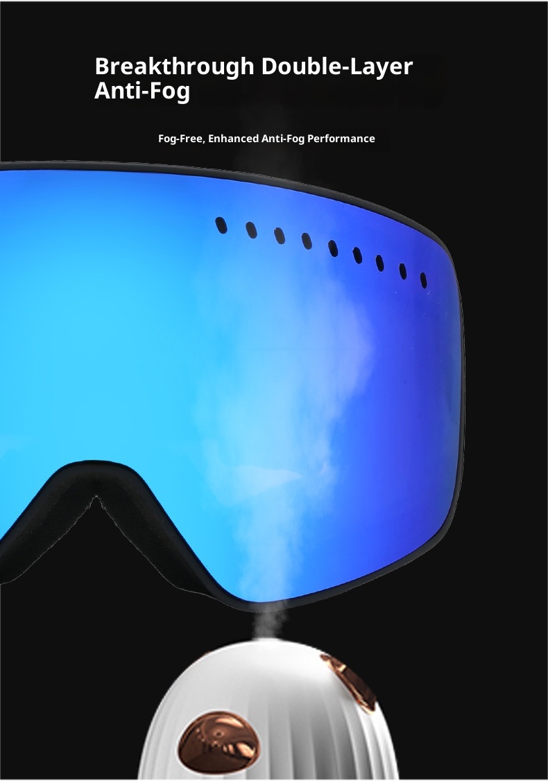 Gafas de esquí de doble capa antivaho, superficie de columna colorida y amplia visión, resistentes al viento, para invierno, para miopía y montañismo._voghion.com