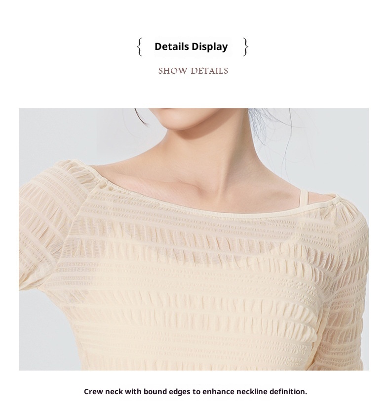 001 Yoga-Shirt für Erwachsene, Spitzenbluse für Damen, neues, stylisches Zwei-Wege-Oberteil, lange Ärmel, Mesh-Oberteil_voghion.com