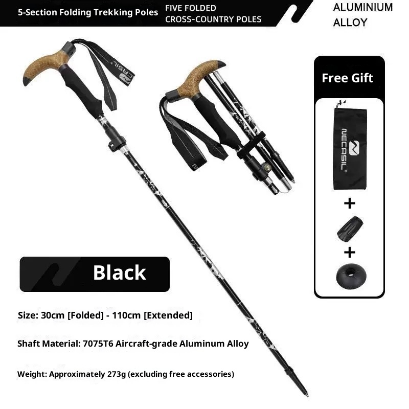 001 Manico curvo ultra corto in lega di alluminio a forma di T per esterni, pieghevole, fuoristrada, arrampicata, escursionismo, multifunzionale, camminata_voghion.com