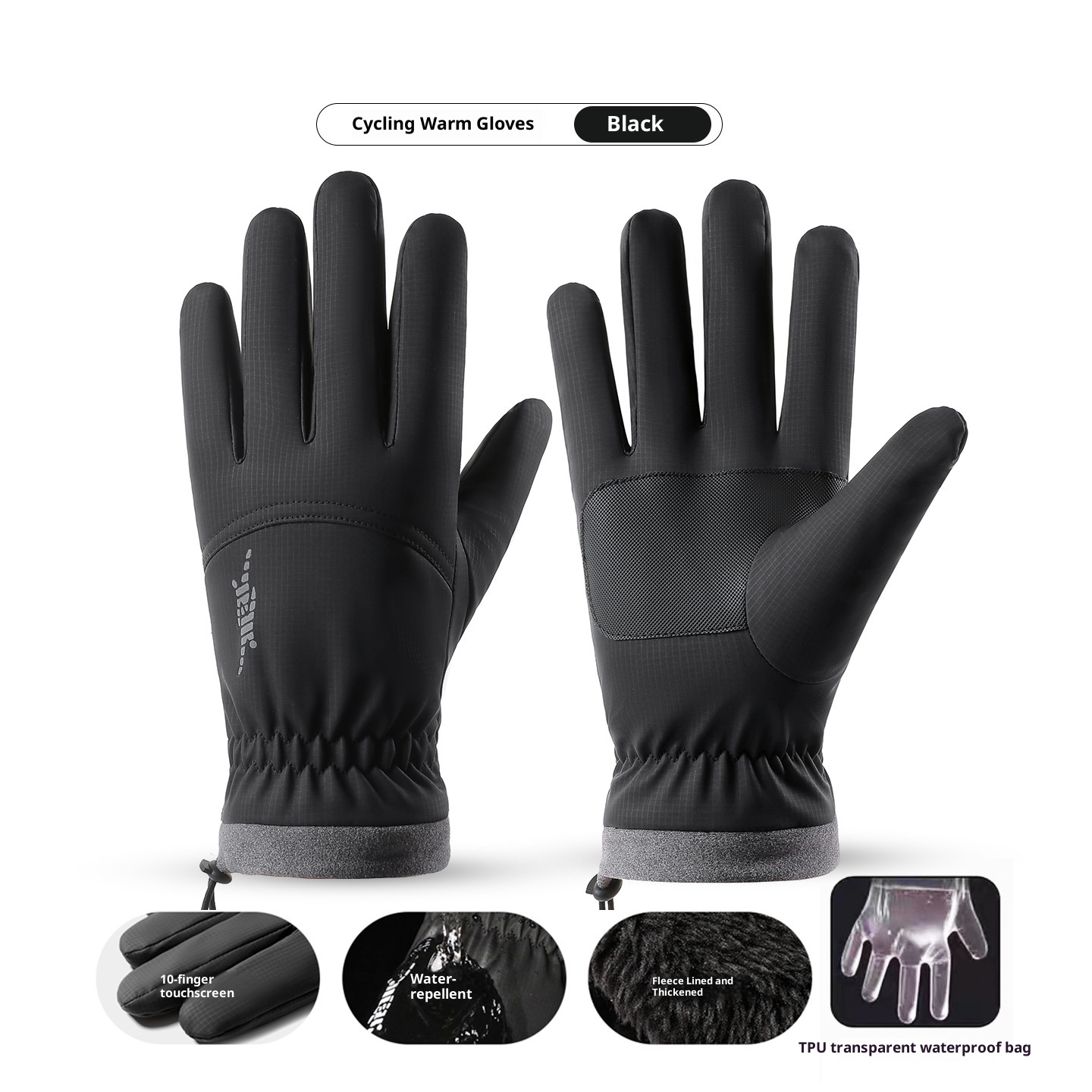 Combinaison de ski ActiveGo Outdoor pour hommes et femmes, doublée polaire, épaisse, tactile, coupe-vent, imperméable, idéale pour le cyclisme et électrique._voghion.com