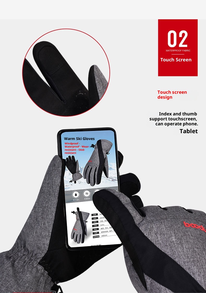ActiveGo Burton Winter 1217 Outdoor Winddicht Waterdicht Touchscreen Color Block Warme Fiets Ski Handschoenen_voghion.com