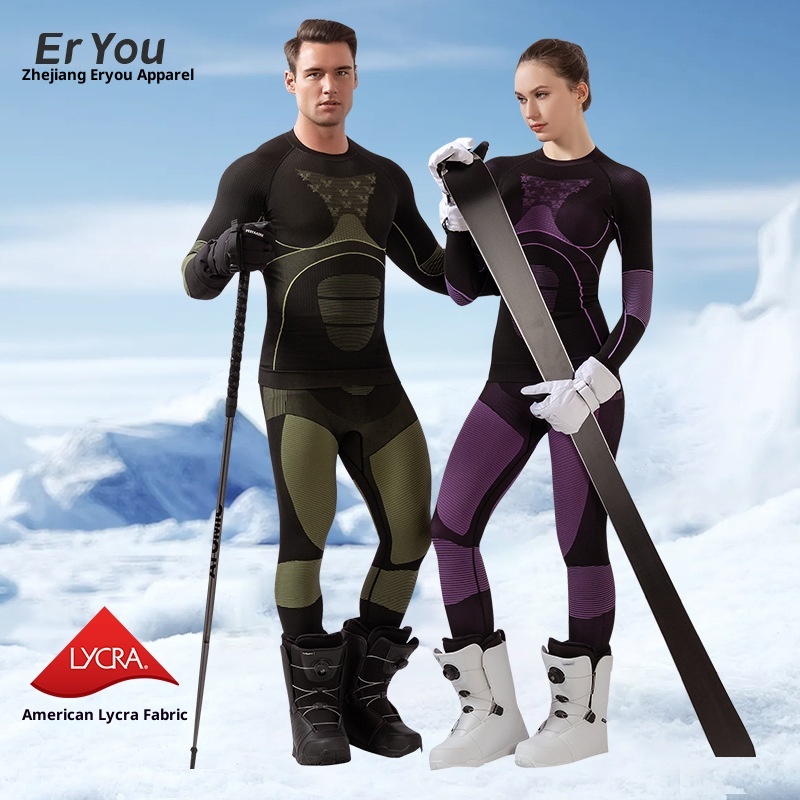 001 Neue Winter-Skihose, schnelltrocknend, für Damen und Herren, Outdoor-Sportarten wie Radfahren, schweißableitend, wärmekomprimierend_voghion.com