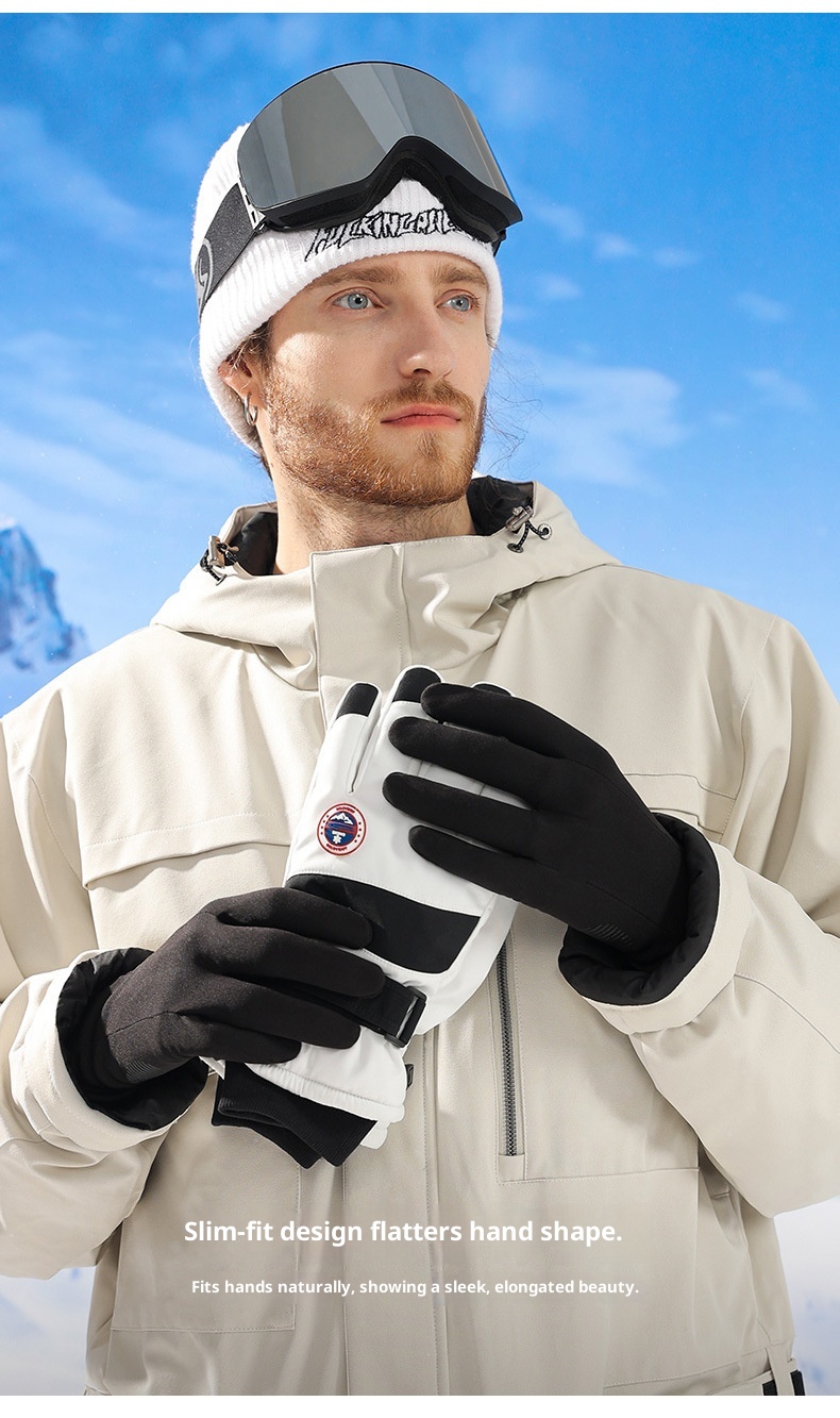 ActiveGo Winter-Skihandschuhe für Damen und Herren, Outdoor-Reithandschuhe, Touchscreen-kompatibel, rutschfest, winddicht, kältebeständig, fleecegefüttert, warm_voghion.com