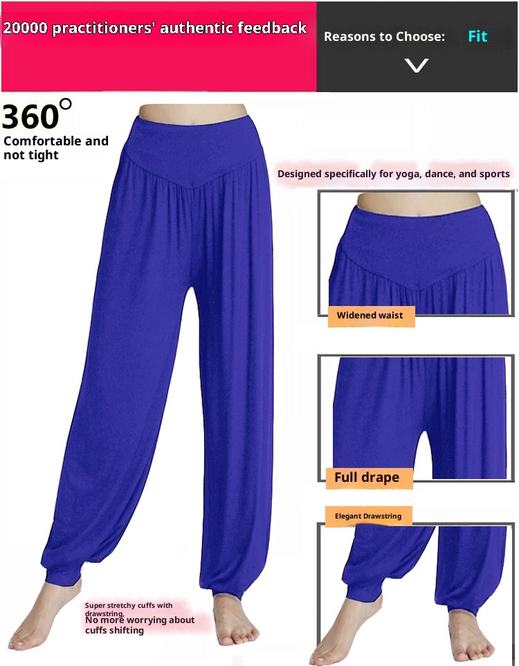 001 New Style Foreign Trade Cross-Border Yoga Modal Exercise Sports Long Square Dance Loose Plus Size Lantern Pants_voghion.com