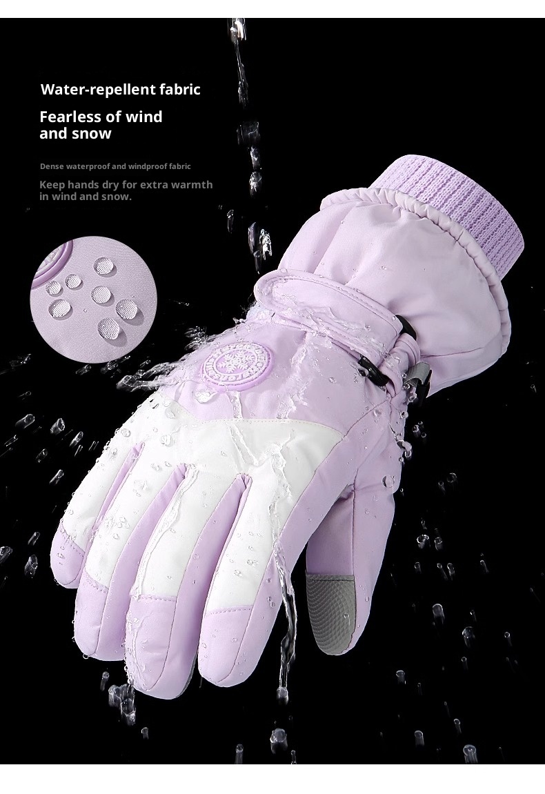 001 Herren-Winter-Skihandschuhe aus Baumwolle, kältebeständig, Touchscreen-kompatibel, fleecegefüttert, verdickt, wasserdicht, winddicht, warm, Damen_voghion.com