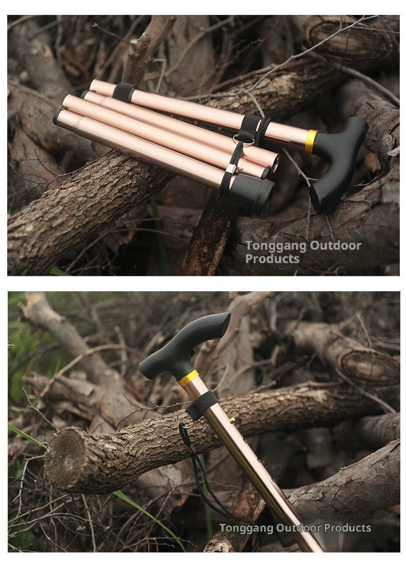 001 Bastoncini da trekking in fibra di carbonio, in lega di alluminio, pieghevoli, telescopici, leggeri, a quattro sezioni, per escursioni all'aperto, portatili, per anziani_voghion.com