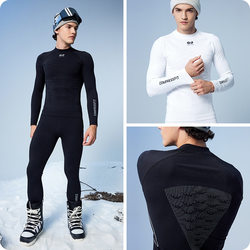 001 Herren Schnelltrocknende Skijacke Winter Outdoor Radfahren Laufen Bergsteigen Sport Funktionelle Kompressions-Baselayer_voghion.com