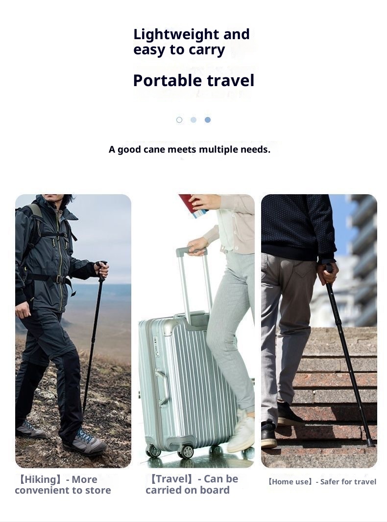 001 Unisex-Wanderstock aus Aluminiumlegierung, faltbar, rutschfest, für Senioren, für den Outdoor-Bereich_voghion.com