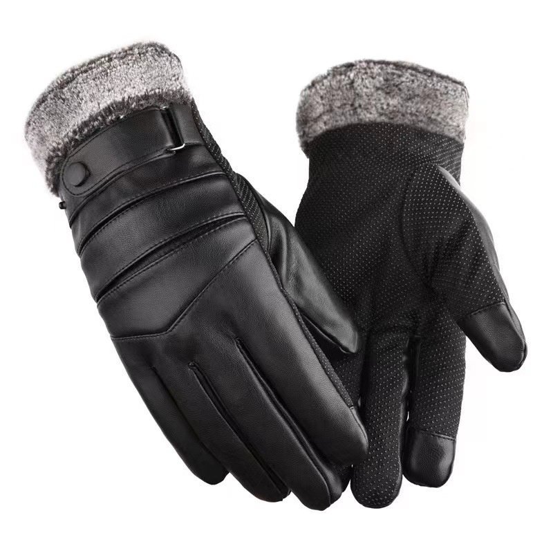 001 Wintr Mn's Warm Lathr Glovs For Cycling Skiing, Cold And Windproof Outdoor Motorcycl Glovs, Manufacturr_voghion.com