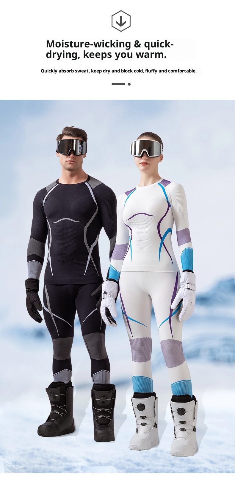 001 Outdoor Special Abbigliamento da sci a compressione ad asciugatura rapida per uomo e donna, autunno inverno, attillato, termico traspirante_voghion.com