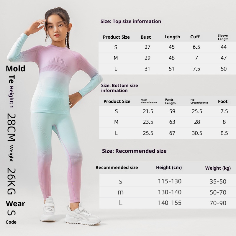 001 Maglia da sci funzionale a compressione monopezzo, elastica e ad asciugatura rapida per bambini, strato di base traspirante e caldo._voghion.com