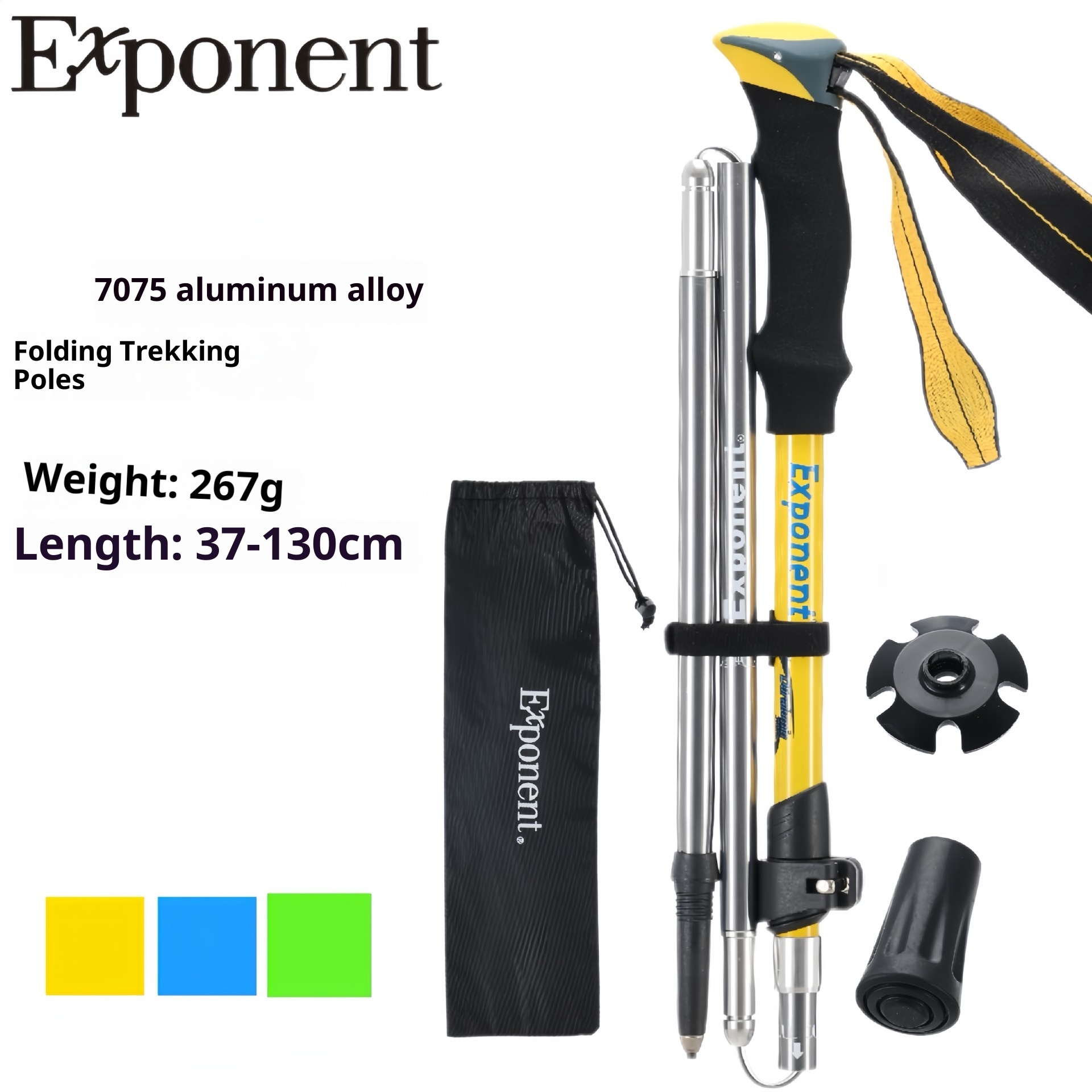 001 Cross-Border Sports Off-Road Five-Section Retractable Aluminum Alloy Folding Trekking Pole Professional Outdoor Hiking_voghion.com