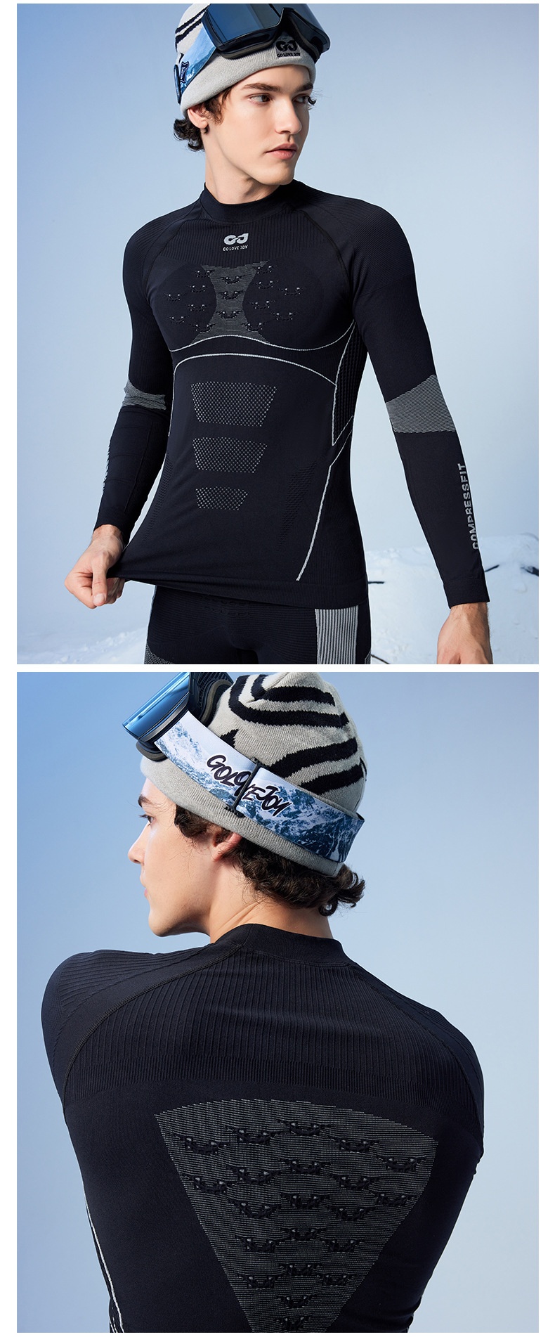 001 Men's Quick-Dry Skiing Jacket Winter Outdoor Cycling Running Mountaineering Sports Functional Compression Base Layer_voghion.com