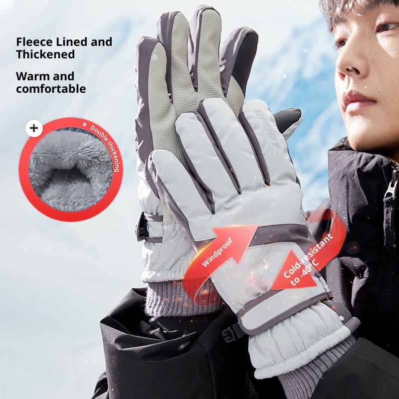 Gants d'hiver chauds et résistants au froid pour le ski, le vélo et les écrans tactiles, en coton épais, pour femmes et femmes._voghion.com