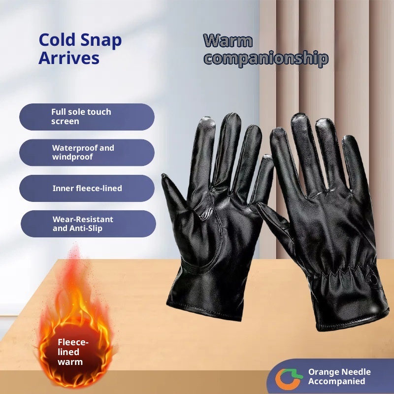 001 Winter Ski Men Touch Screen Motorcycle Fleece-lined Warm Thickened Waterproof Windproof Cold Women Riding Gloves_voghion.com