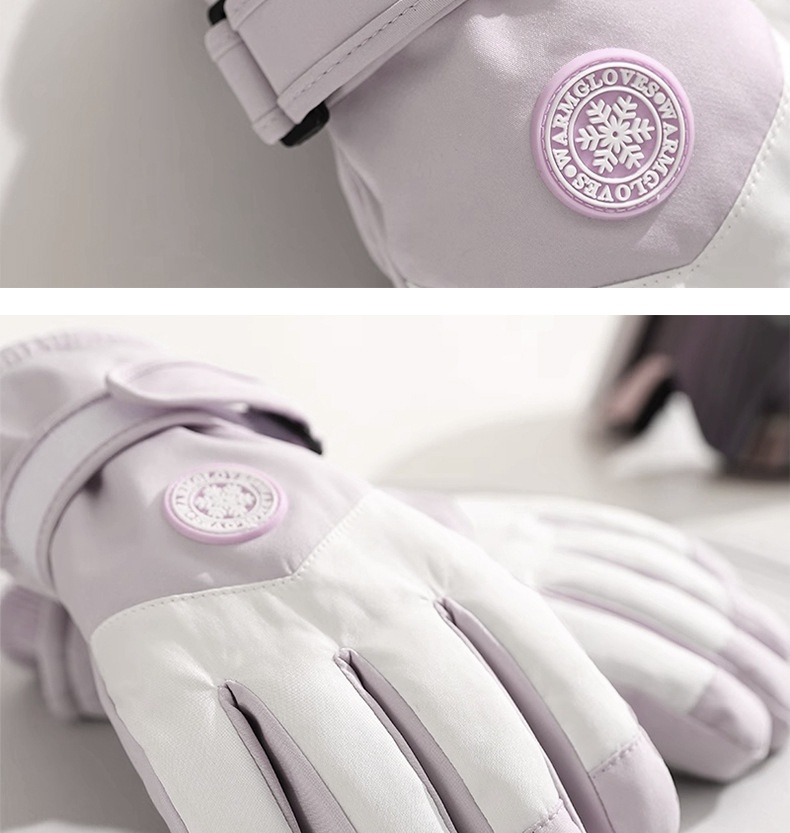 001 Winter Ski Warm Fleece Lined Thickened Waterproof Windproof Touchscreen Curved Finger Outdoor Cycling Riding Gloves_voghion.com