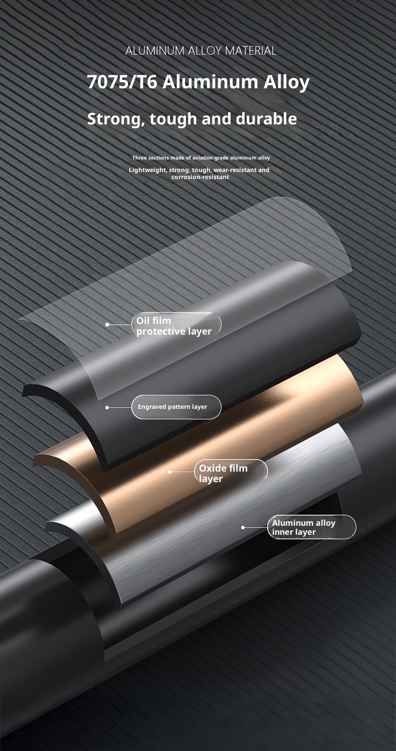 001 7075 Bastone da trekking in lega di alluminio Bastone telescopico Bastone da passeggio portatile con bloccaggio per esterni Bastone da arrampicata Artefatto Escursionismo_voghion.com