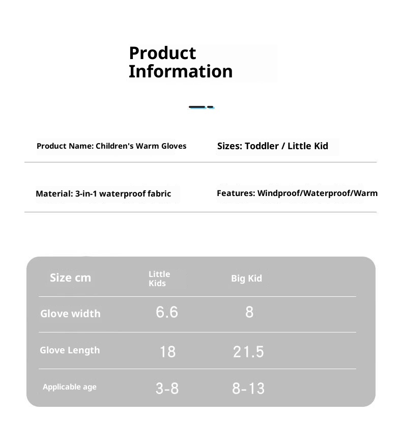 001 Winter Children's Warm Gloves Windproof Water-Resistant Boys And Girls Skiing Snow Play Fleece-Lined Cycling Outdoor_voghion.com