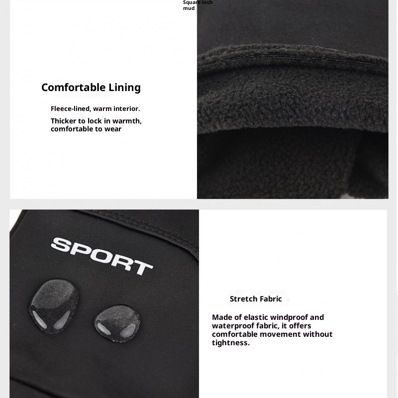 001 Heren Winter Fiets Handschoenen Touchscreen Motorrijden Outdoor Fleece Warm Ski Winddicht Groothandel_voghion.com