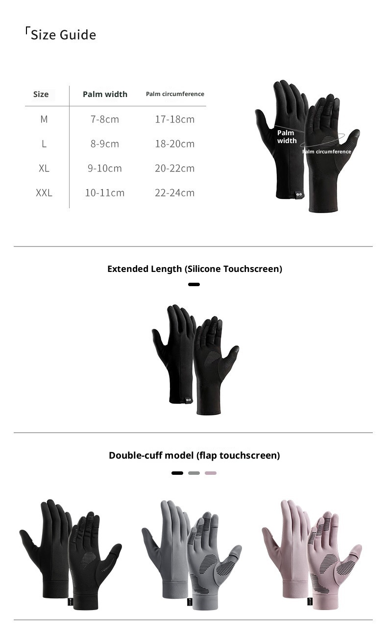 ActiveGo Winter-Skihandschuhe für Damen und Herren, Outdoor-Reithandschuhe, Touchscreen-kompatibel, rutschfest, winddicht, kältebeständig, fleecegefüttert, warm_voghion.com