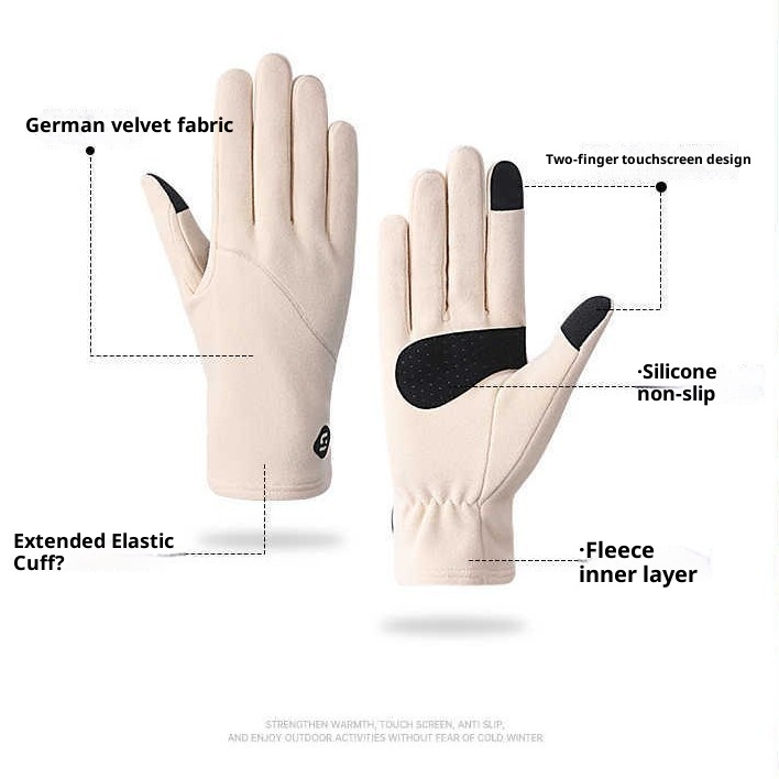 001 Damen-Ski-Innenhandschuh, Herbst, Fleece-gefüttert, winddicht, kältebeständig, Fahrrad-Innenfutter, Winter-Thermohandschuhe_voghion.com