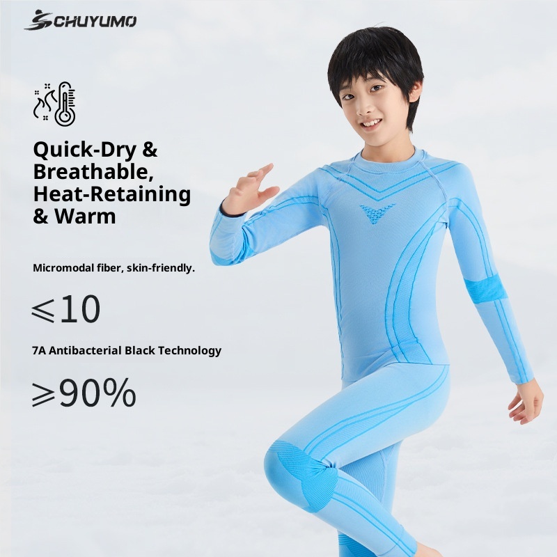 001 Quick-Dry Clothing For Children, Thermal Compression Functional Underwear, Boys And Girls Sweat-Wicking Breathable Set,_voghion.com