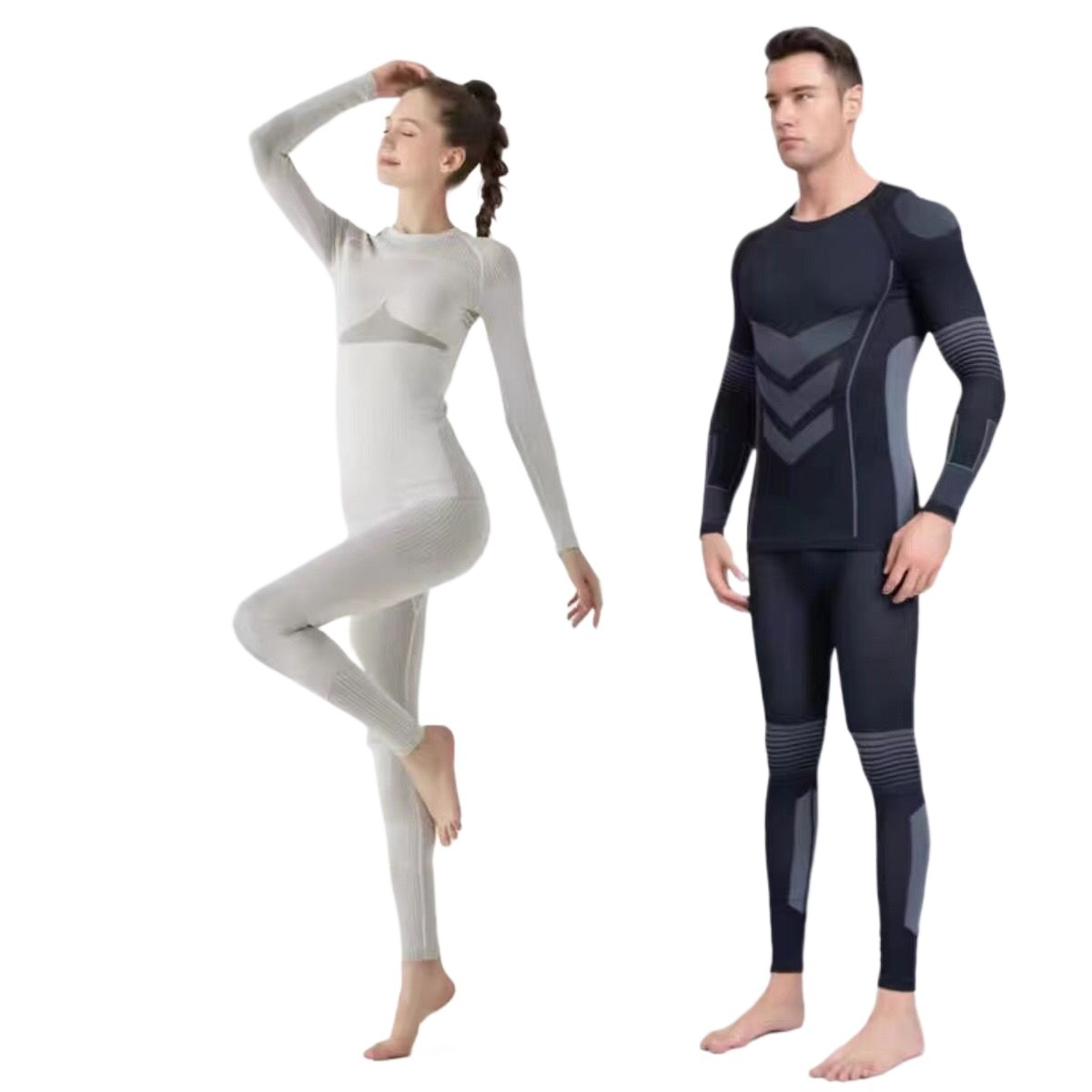 001 Set di abbigliamento da corsa a compressione traspirante e traspirante, abbigliamento da sci, intimo ad asciugatura rapida, intimo unisex_voghion.com