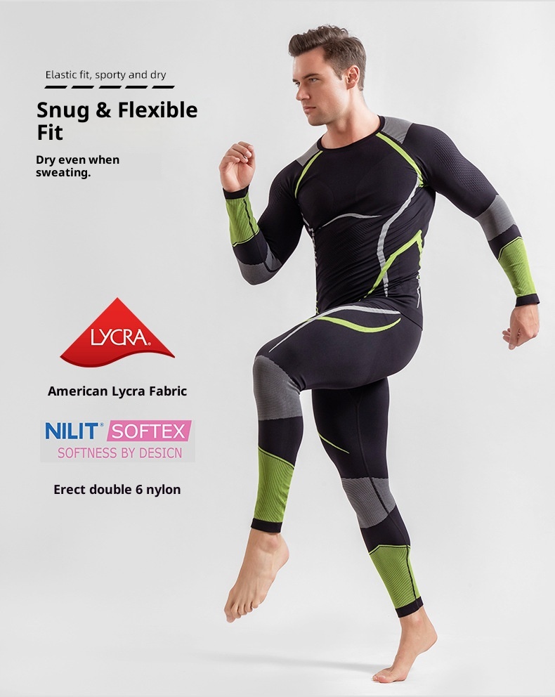001 Set di biancheria intima termica a compressione per uomo e donna, per sport all'aria aperta, da sci, ad asciugatura rapida, autunno inverno_voghion.com