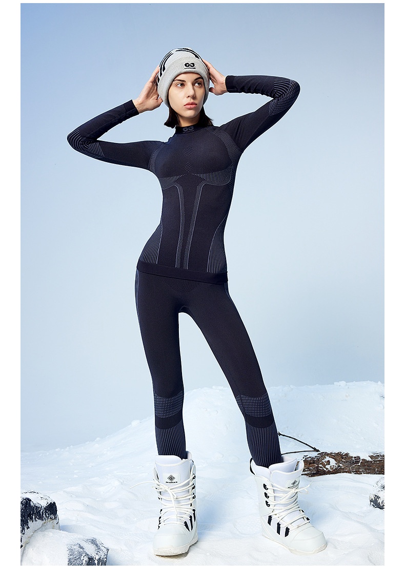 001 Intimo da sci funzionale a compressione ad asciugatura rapida per donna, strato di base termico traspirante per sport all'aria aperta e alpinismo_voghion.com