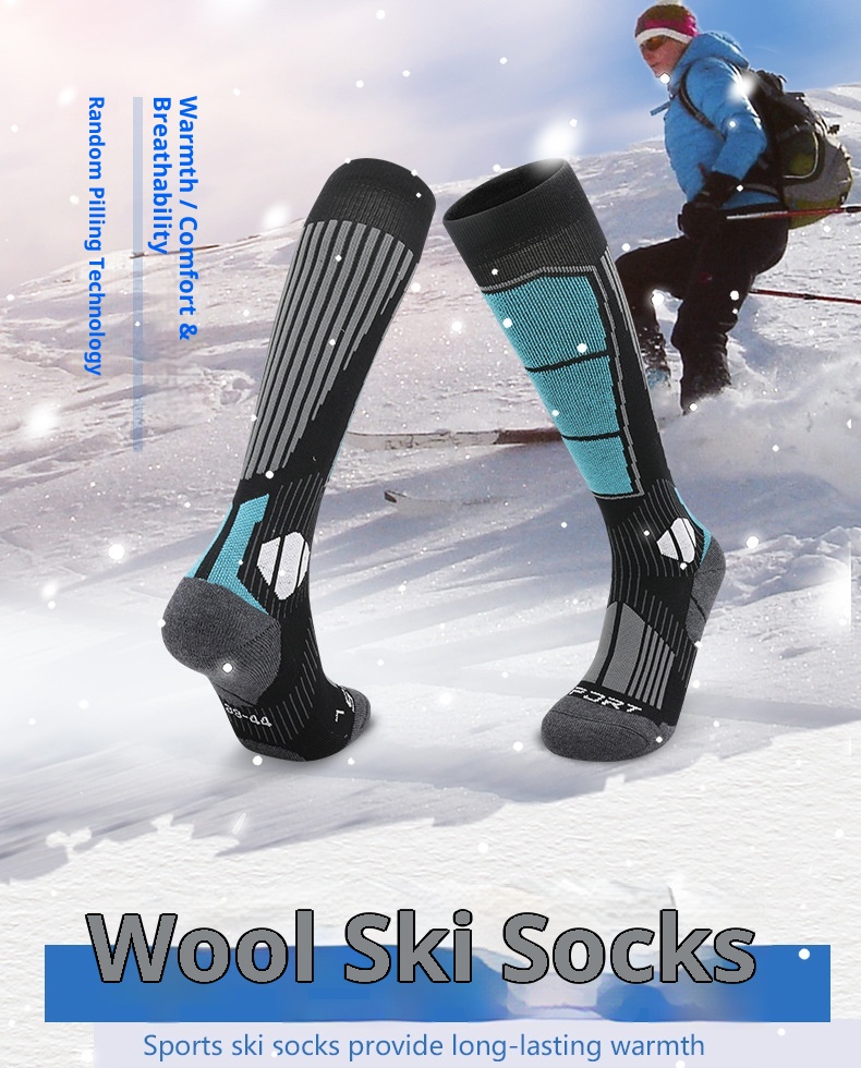 ActiveGo ActiveGo Calzini da corsa lunghi unisex traspiranti in lana merino, antiscivolo, caldi e sportivi, per escursionismo e sci_voghion.com