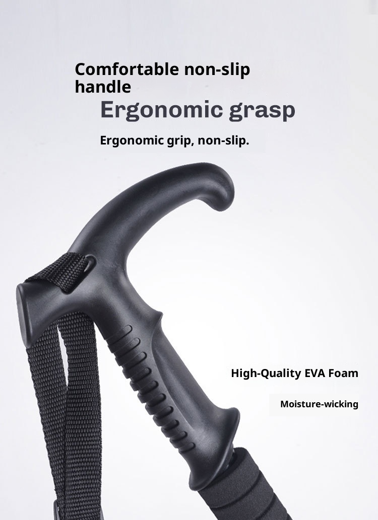 001 Bastone telescopico da viaggio per anziani, bastone da trekking in lega di alluminio, bastone da passeggio, all'ingrosso_voghion.com