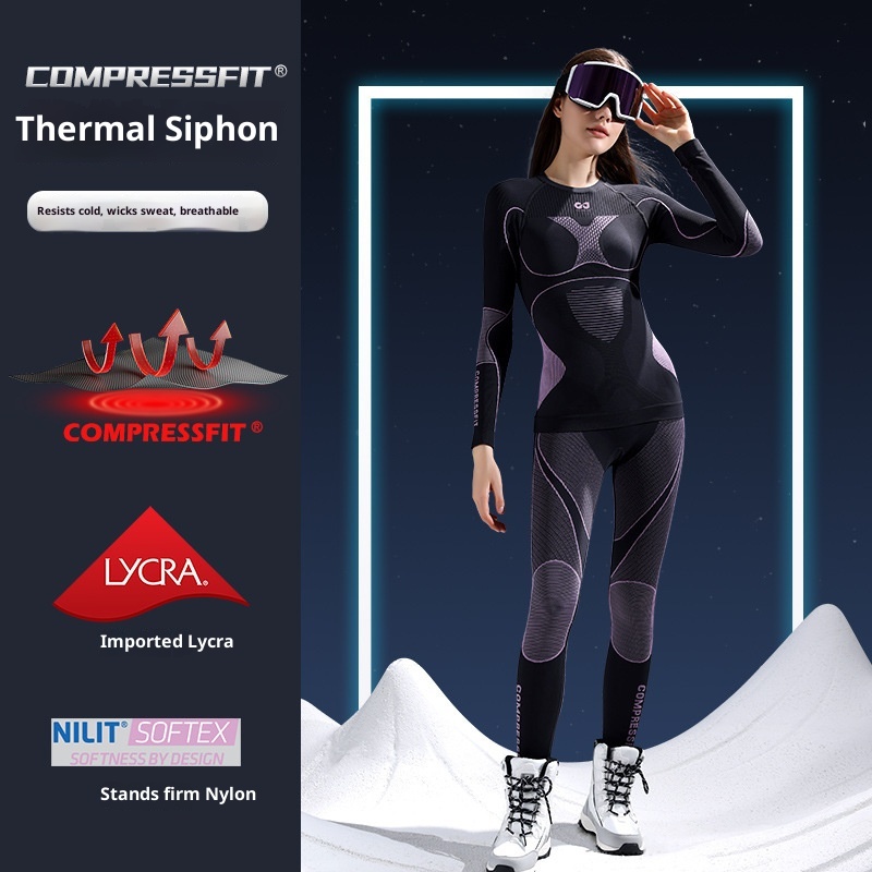 001 Outdoor-Skibekleidung, schnelltrocknend, für Damen und Herren, Schneeradfahren, schweißableitende Thermounterwäsche, Sportunterwäsche-Set_voghion.com