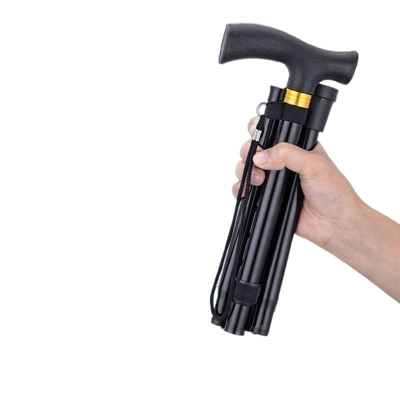 001 Foldable Cane Portable Ultra-light Elderly Walking Outdoor Hiking Stick_voghion.com