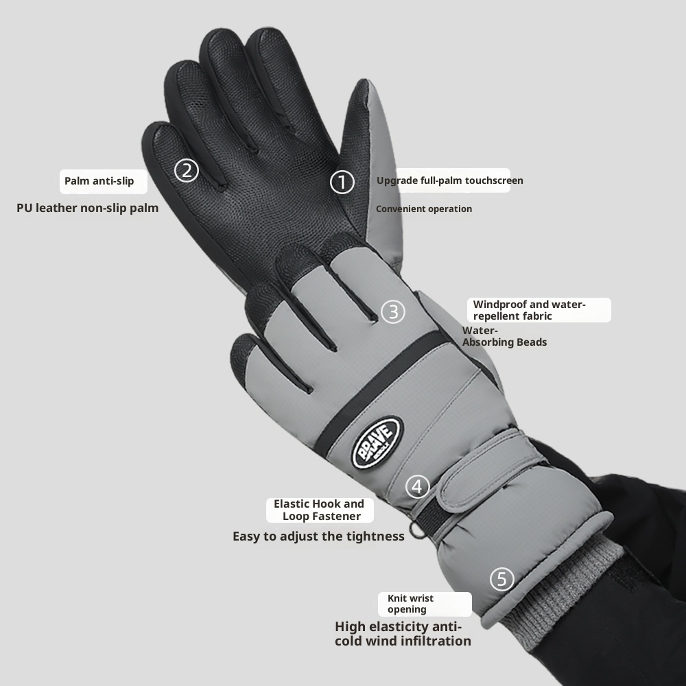 001 Nuovi guanti da sci da uomo, invernali, impermeabili, caldi, foderati in pile, spessi, antifreddo, carini, in cotone per studenti, per donne_voghion.com