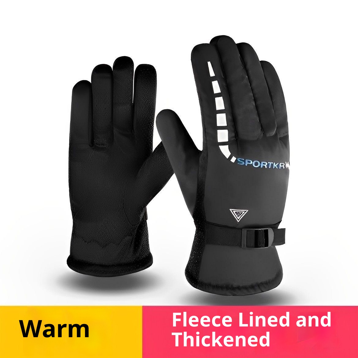 001 Guanti da sci e motociclismo da uomo, caldi, foderati in pile, spessi, antivento e antifreddo, per l'autunno e l'inverno_voghion.com